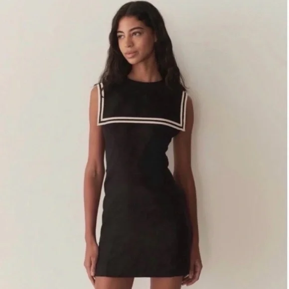 Doen Monroe Black Linen Sailor Dress - Picture 9 of 12